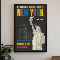 Fly Northwest Airlines to New York Poster PosterGoat