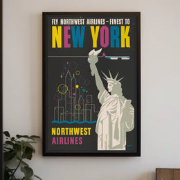 Fly Northwest Airlines to New York Poster PosterGoat