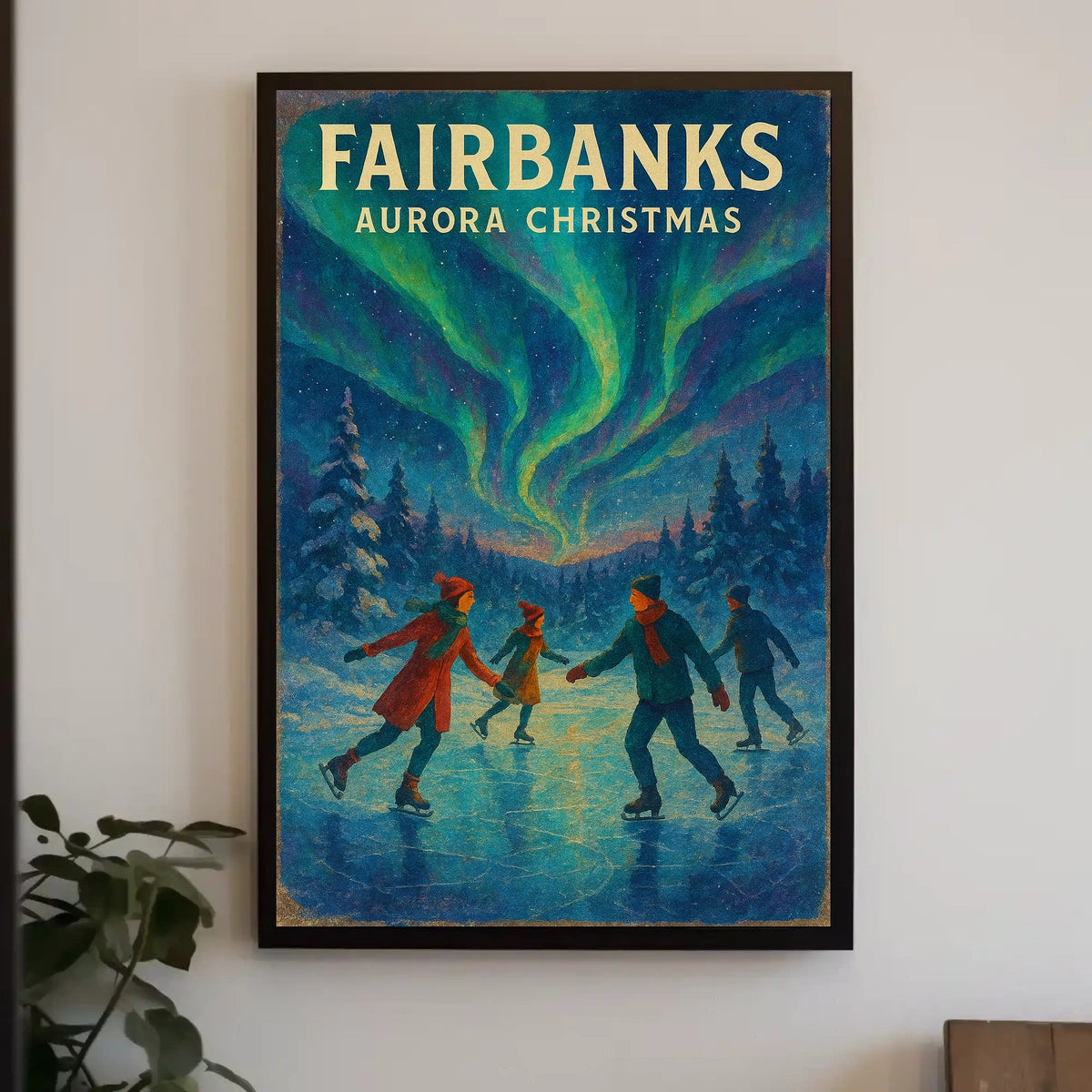 Fairbanks Aurora Christmas Poster
