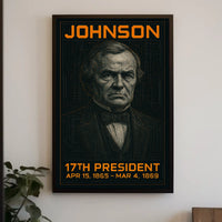 Andrew Johnson 17th President of the United States Techno Schematic Poster