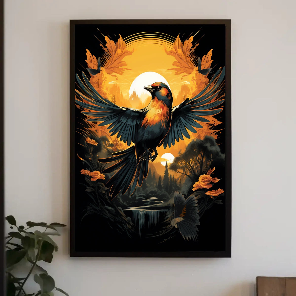 Sunset Symphony A BirdS Journey Poster