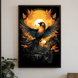 Sunset Symphony A BirdS Journey Poster