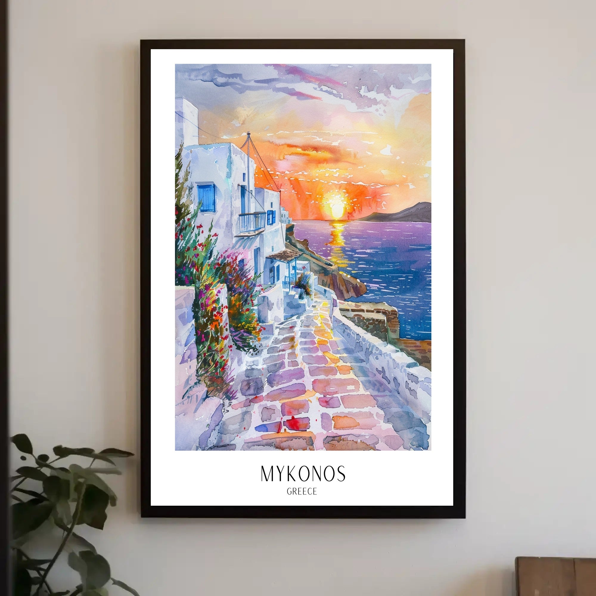 Mykonos Sunset Mediterranean Charm Travel Poster PosterGoat