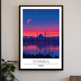 Istanbul Twilight Skyline Enchantment Urban or Cityscape Poster