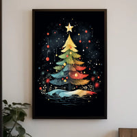 Enchanting Christmas Tree Poster: Festive Holiday Art