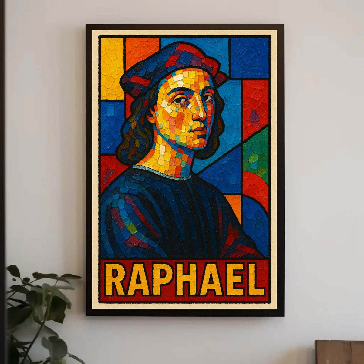 Raphael Mosaic Portrait Poster