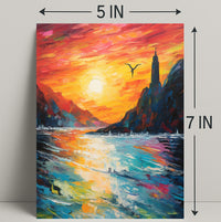 Radiant Sunset Over The Sea Poster
