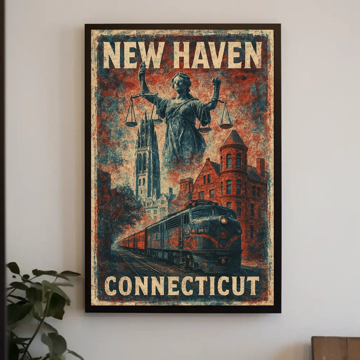 New Haven, Connecticut A Vintage Poster