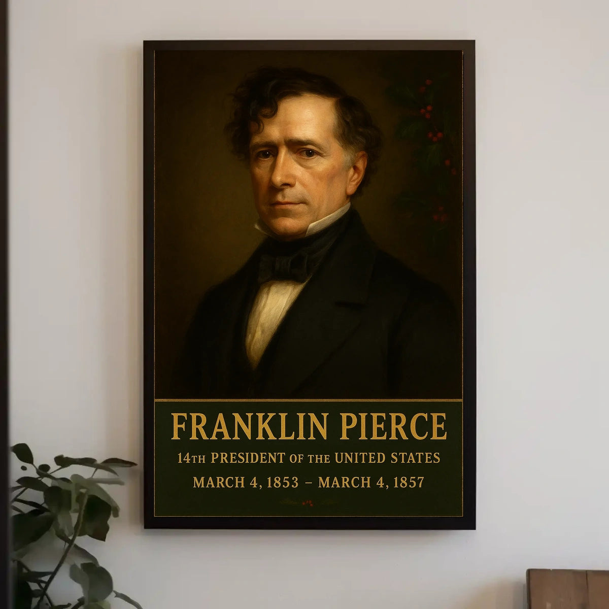 Franklin Pierce Portrait Historical Presidential Poster