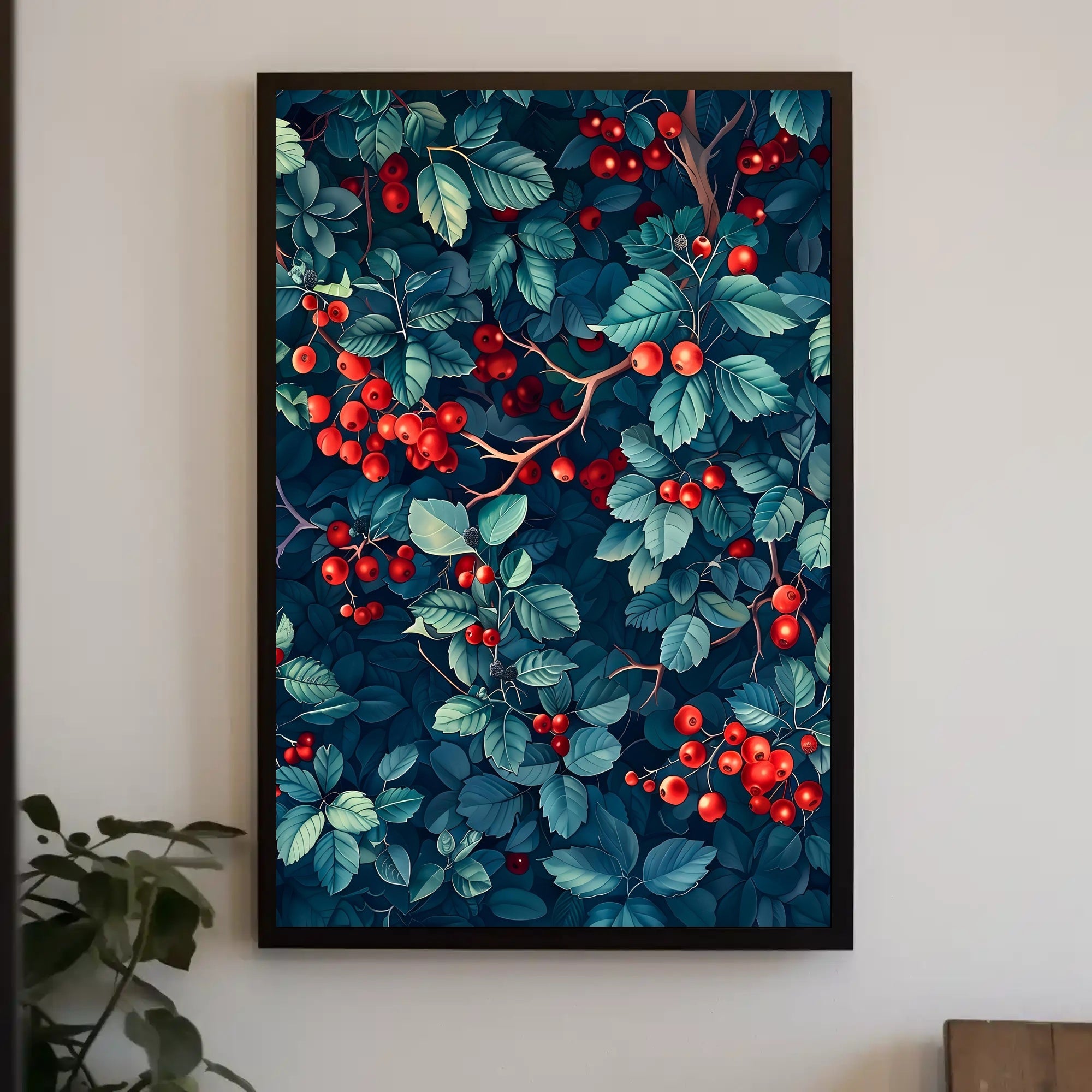 Vibrant Foliage and Berries Wall Art