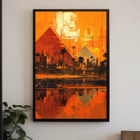 Ancient Egyptian Pyramids Abstract Art Poster Print