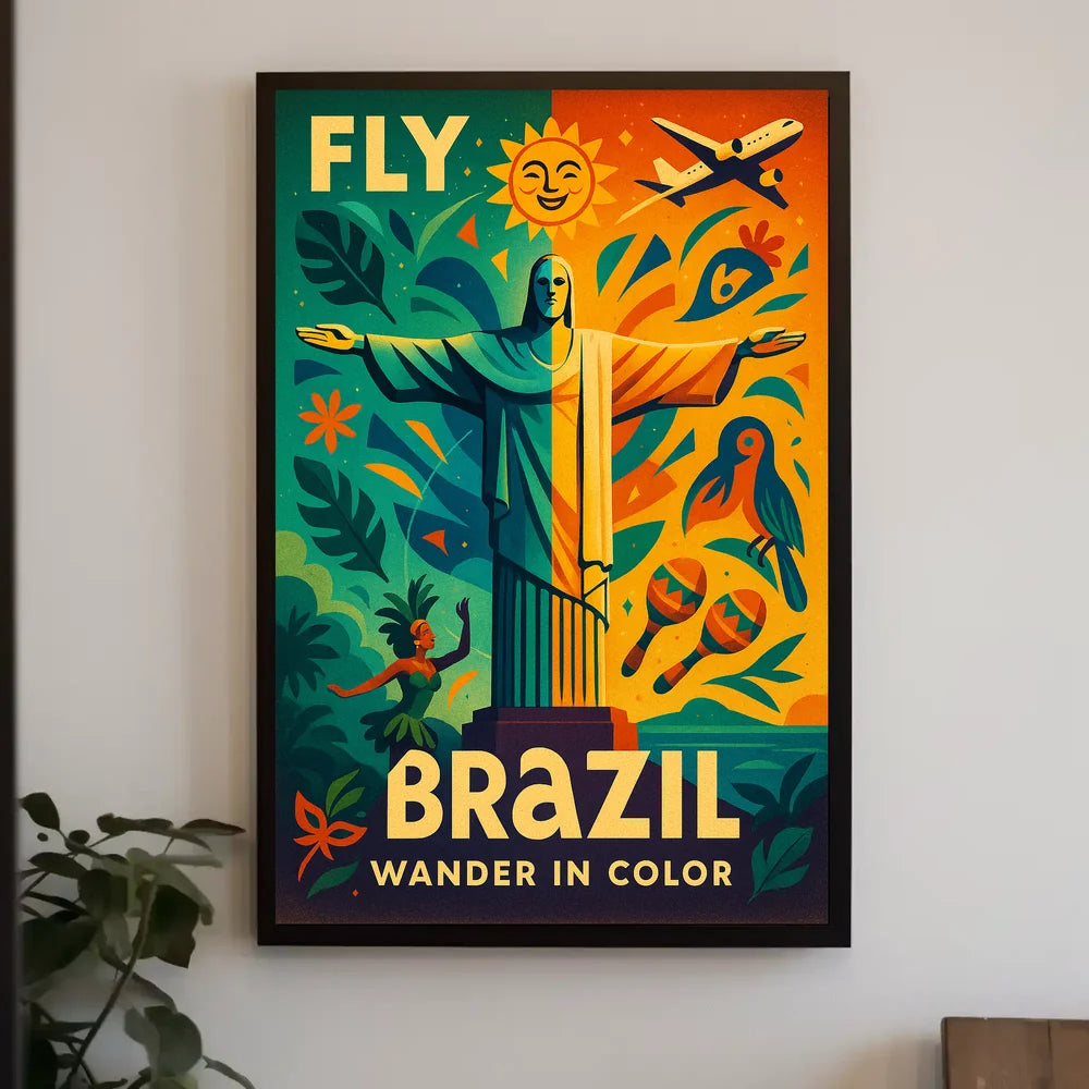 Brazil Travel Poster Vibrant Rio de Janeiro Adventure PosterGoat