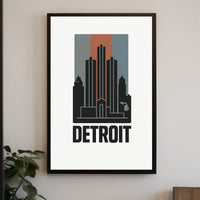 Detroit Skyline Art Poster
