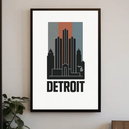 Detroit Skyline Art Poster