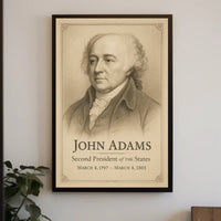 John Adams Presidential Portrait Vintage Patriotic Historical Poster
