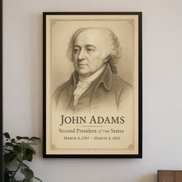 John Adams Presidential Portrait Vintage Patriotic Historical Poster