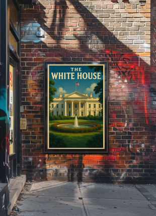 White House Vintage Travel Landmark Historical Poster