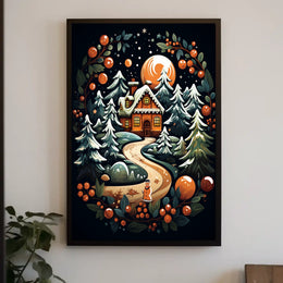Winter Wonderland Cottage Poster