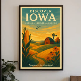 Discover Iowa A Mosaic of Heritage and Horizons Poster