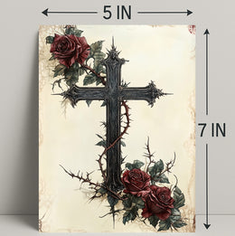 Gothic Cross And Roses Poster