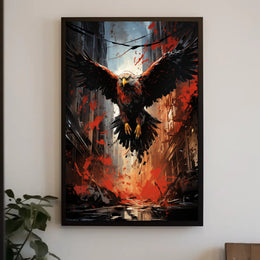 The Majestic Eagle In Urban Chaos Poster PosterGoat