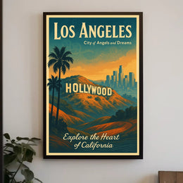 Vintage Los Angeles Travel Poster: City of Dreams