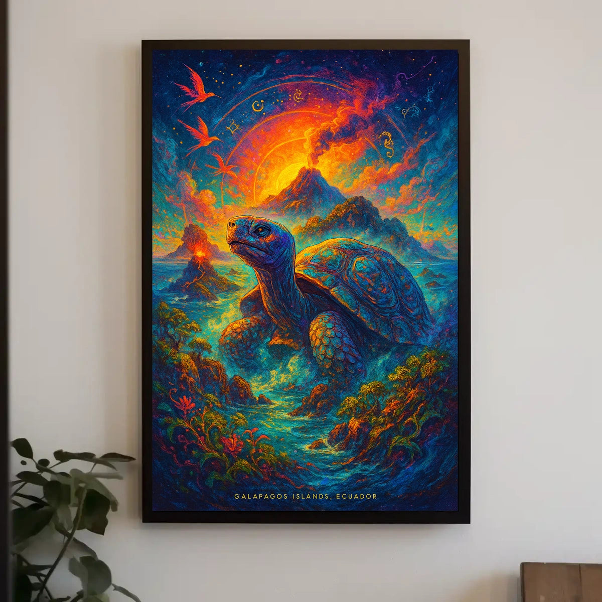 Galapagos Islands Wildlife Adventure Poster: Surreal Art