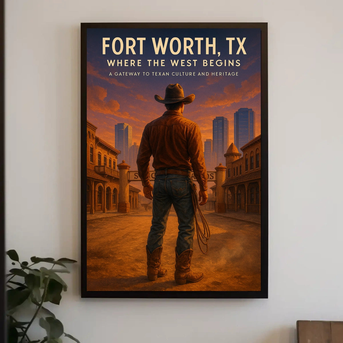 Fort Worth, Tx Where The West Begins Poster