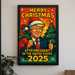 Merry Christmas 2025 47Th President Poster