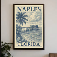 Naples Florida Coastal Poster Wall Art 18x24 Coastal Decor