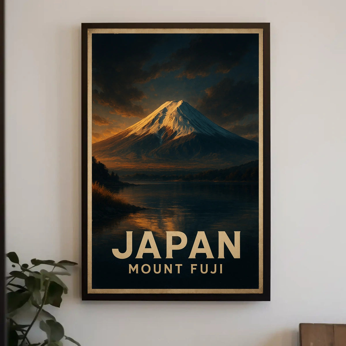 Mount Fuji Sunrise Travel Vintage Poster