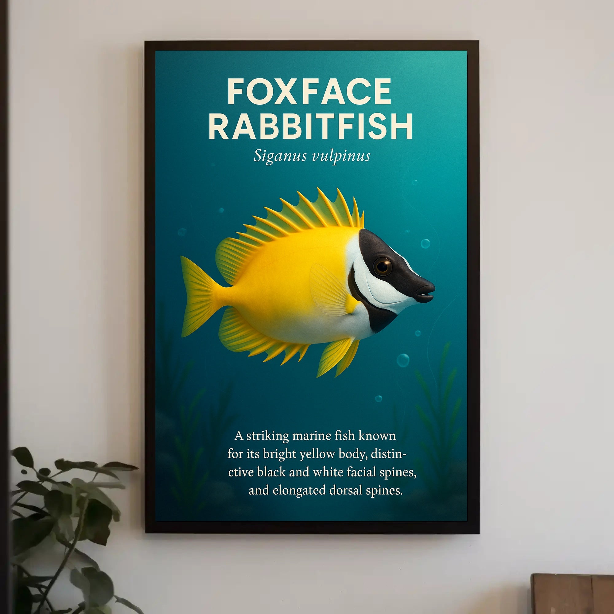 Foxface Rabbitfish Vibrant Illustration Educational or Infographic Poster PosterGoat