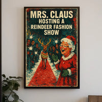 Mrs. Claus Holiday Fashion Show Vintage Artistic Poster