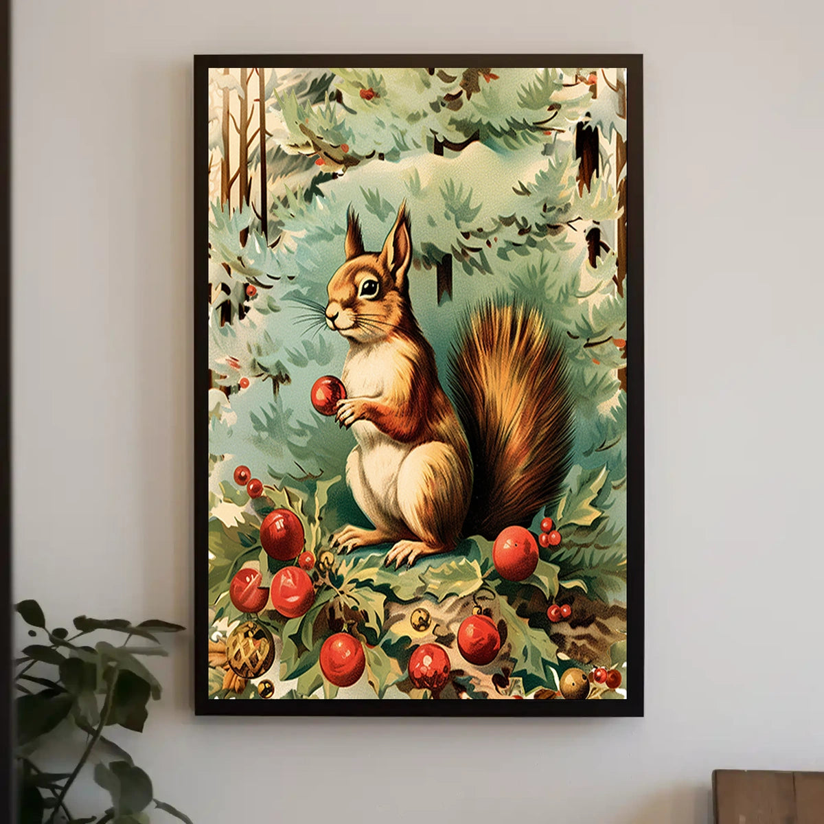Festive Woodland Squirrel Poster