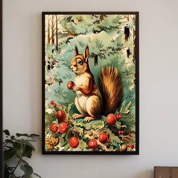 Festive Woodland Squirrel Poster