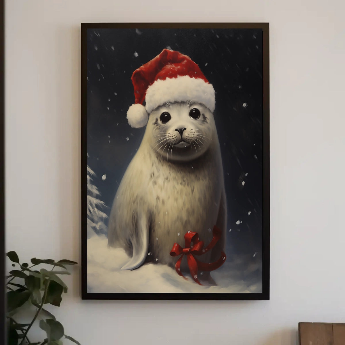 Festive Seal In Winter Wonderland Poster
