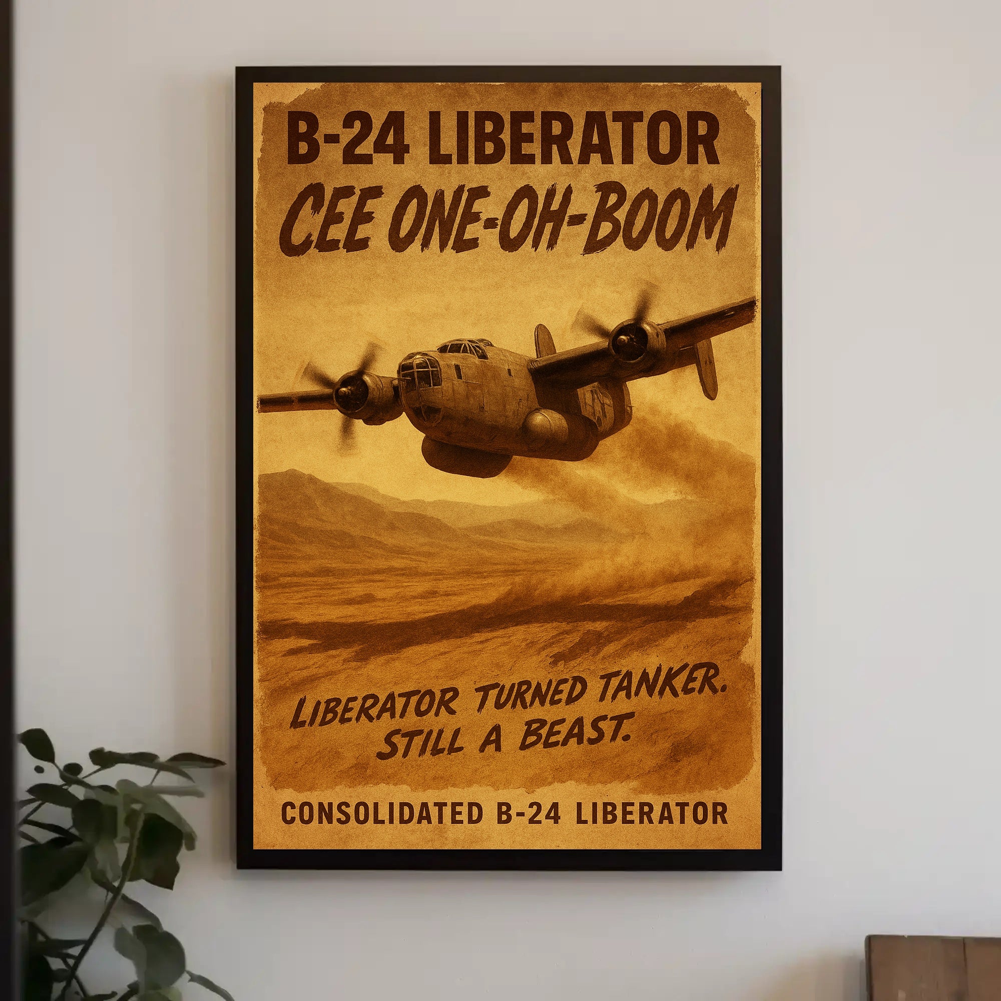 B-24 Liberator Vintage Art WWII Poster