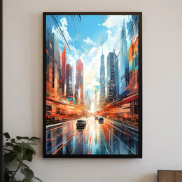 Futuristic Urban Landscape Poster