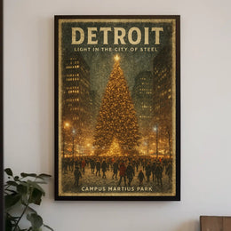 Detroit Light In The City Of Steel Poster