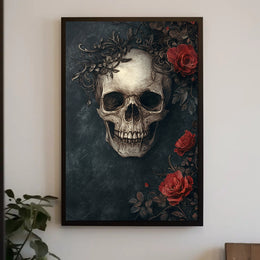 Skull And Roses Poster
