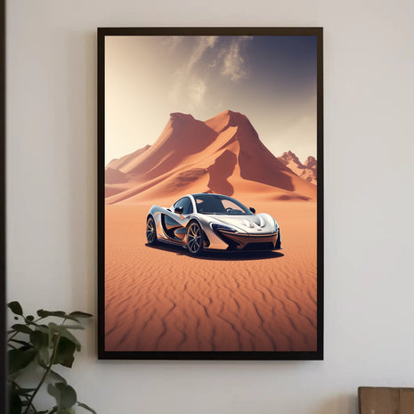 Luxury Car in Breathtaking Desert Adventure Artistic Poster