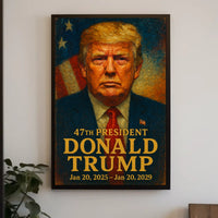 Trump Visionary Leadership Patriotic Oil Painting Poster