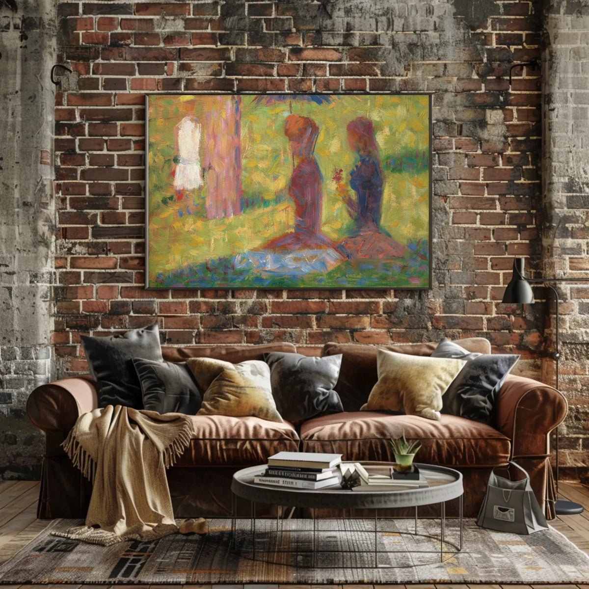 Serene Impressionistic Figures in Nature Artistic Poster