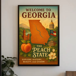 Georgia Peach State Scenic Home Decor Poster