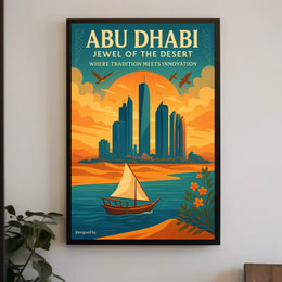 Abu Dhabi Harmony Modern Cityscape Travel Poster