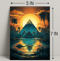 Sunset Over The Pyramid Poster