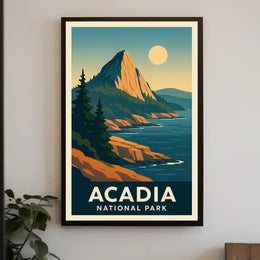 Acadia National Park Scenic Poster Wall Art Print Rustic Landscape Home Decor Travel Souvenir Poster