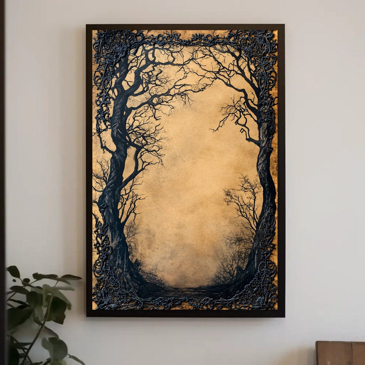 Haunting Sepia Gothic Forest - Abstract, Artistic, or Pop Culture Poster
