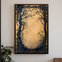 Haunting Sepia Gothic Forest - Abstract, Artistic, or Pop Culture Poster