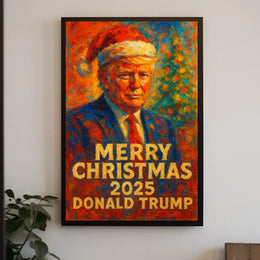 Merry Christmas 2025 Donald Trump Political Propaganda Poster